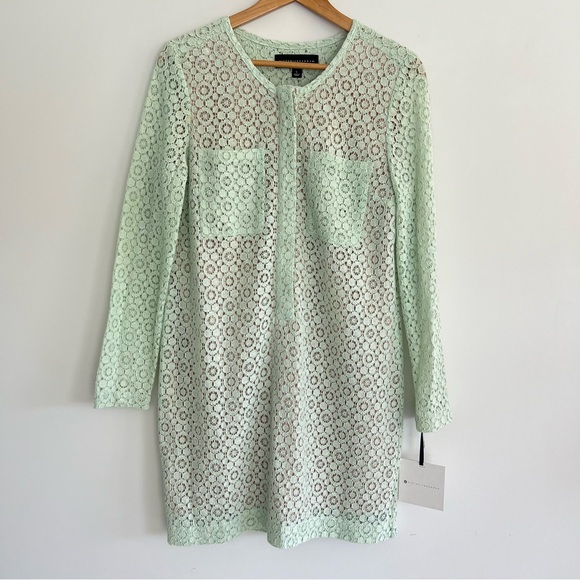 VICTORIA BECKHAM x Target Mint Green Lace Sheer Cotton Blend Dress Sz L NWT - Picture 4 of 16